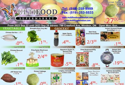 MultiFood Supermarket Flyer September 22 to 28