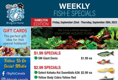 Big Al's (Hamilton) Weekly Specials September 22 to 28