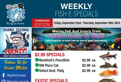 Big Al's (Scarborough) Weekly Specials September 22 to 28