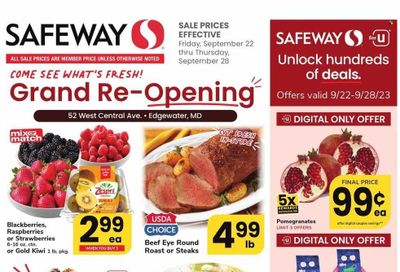 Safeway (MD) Weekly Ad Flyer Specials September 22 to September 28, 2023