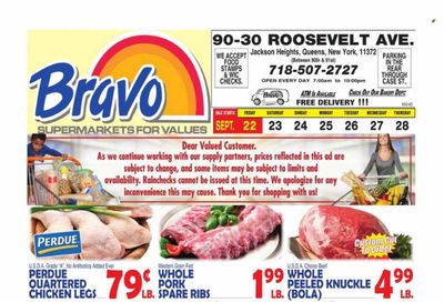 Bravo Supermarkets (CT, FL, MA, NJ, NY, PA) Weekly Ad Flyer Specials September 22 to September 28, 2023
