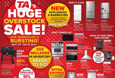 TA Appliances and Barbecues Flyer September 25 to October 8