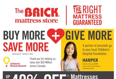The Brick Mattress Store Flyer September 28 to October 5
