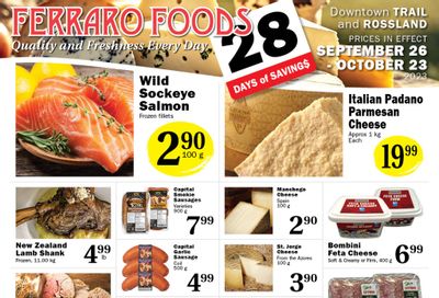 Ferraro Foods Monthly Flyer September 26 to October 23