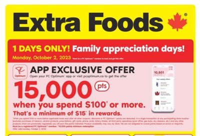 Extra Foods Flyer September 28 to October 4