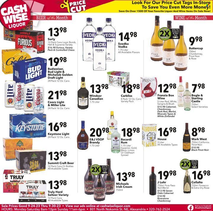 Cash Wise Liquor Only (MN) Weekly Ad Flyer Specials September 24 to September 30, 2023