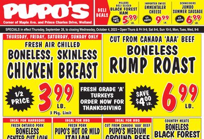 Pupo's Food Market Flyer September 28 to October 4