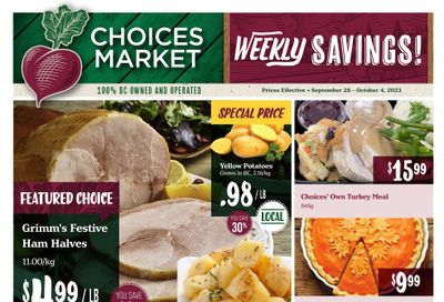 Choices Market Flyer September 28 to October 4