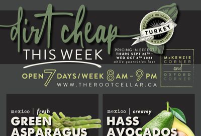 The Root Cellar Flyer September 28 to October 4