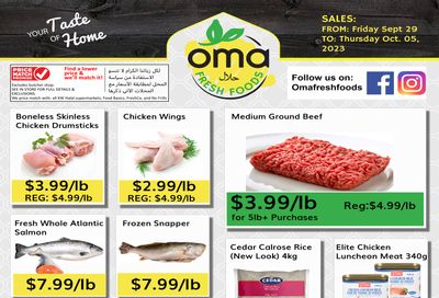 Oma Fresh Foods Flyer September 29 to October 5