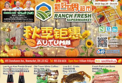 Ranch Fresh Supermarket Flyer September 29 to October 5