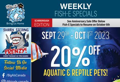 Big Al's (Scarborough) Weekly Specials September 29 to October 1