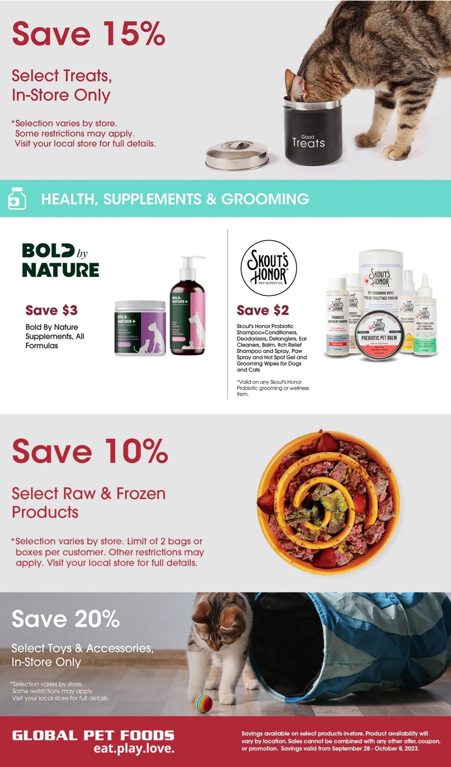 Global Pet Foods Flyer September 28 to October 8