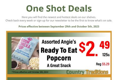 Country Traditions One-Shot Deals Flyer September 29 to October 5