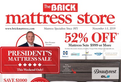 The Brick Mattress Store Flyer November 1 to 3