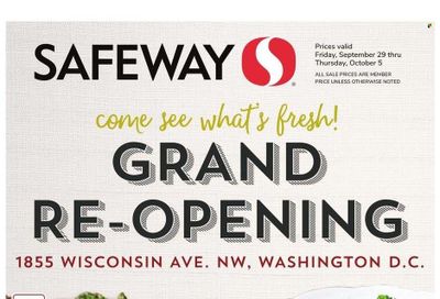 Safeway (DC) Weekly Ad Flyer Specials September 29 to October 5, 2023