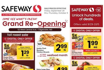 Safeway (MD) Weekly Ad Flyer Specials September 29 to October 5, 2023