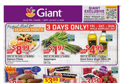 Giant Food (DE, MD, VA) Weekly Ad Flyer Specials September 29 to October 5, 2023
