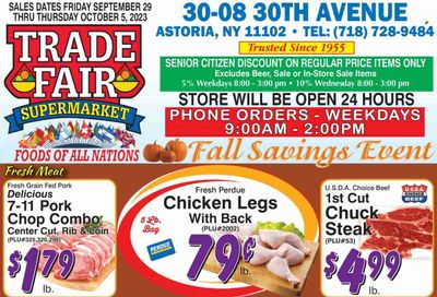 Trade Fair Supermarket (NY) Weekly Ad Flyer Specials September 29 to October 5, 2023