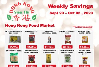 Hong Kong Food Market Flyer September 29 to October 2