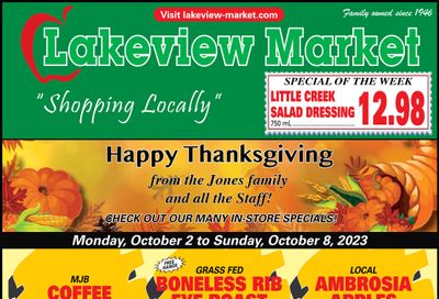 Lakeview Market Flyer October 2 to 8