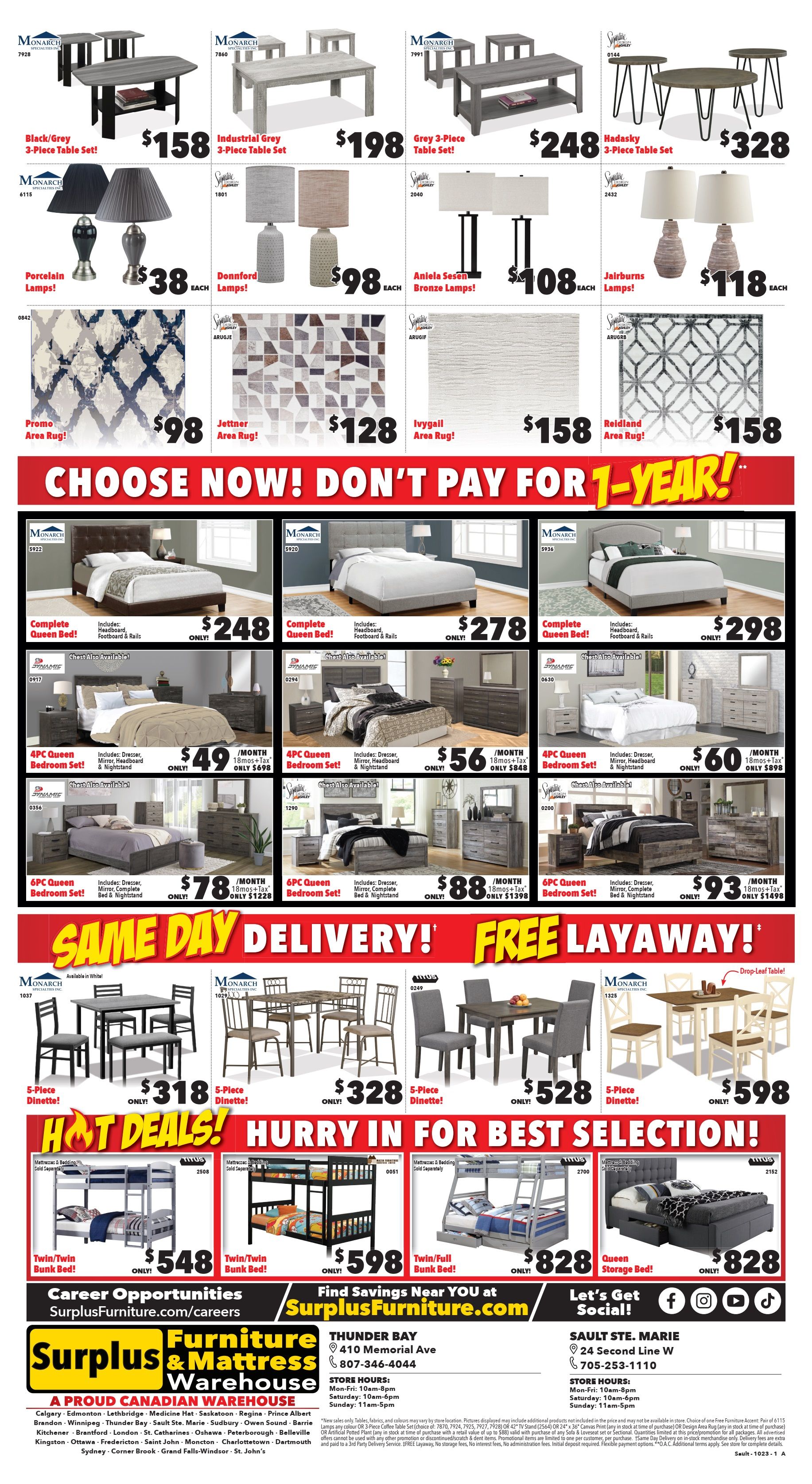 Surplus Furniture & Mattress Warehouse (Sault Ste Marie) Flyer October 2 to 22