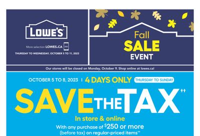 Lowe's (ON) Flyer October 5 to 11