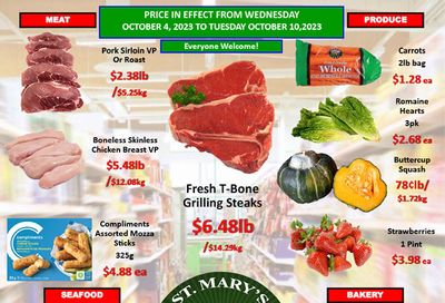 St. Mary's Supermarket Flyer October 4 to 10