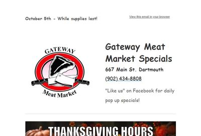 Gateway Meat Market Flyer October 5 to 11