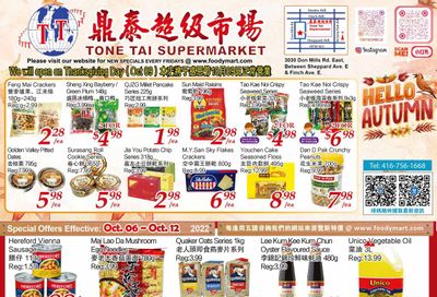 Tone Tai Supermarket Flyer October 6 to 12