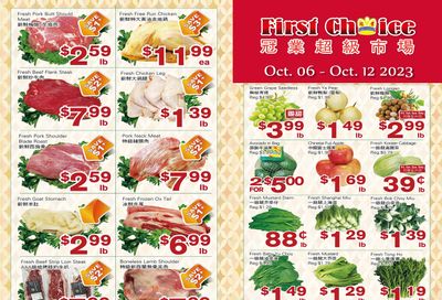 First Choice Supermarket Flyer October 6 to 12