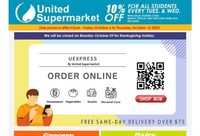 United Supermarket Flyer October 6 to 12