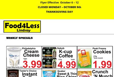 Food 4 Less (Lindsay) Flyer October 6 to 12
