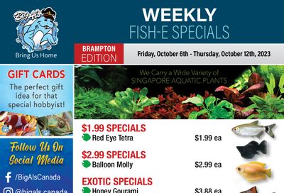 Big Al's (Brampton) Weekly Specials October 6 to 12