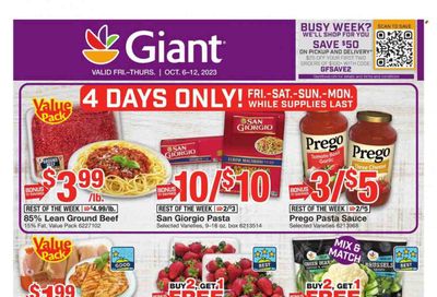 Giant Food (DE, MD, VA) Weekly Ad Flyer Specials October 6 to October 12, 2023