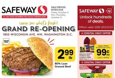 Safeway (DC) Weekly Ad Flyer Specials October 6 to October 12, 2023