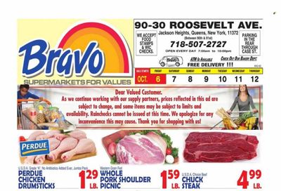 Bravo Supermarkets (CT, FL, MA, NJ, NY, PA) Weekly Ad Flyer Specials October 6 to October 12, 2023
