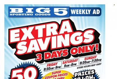 Big 5 (AZ, CA, CO, ID, NM, OR, UT, WA) Weekly Ad Flyer Specials October 6 to October 8, 2023