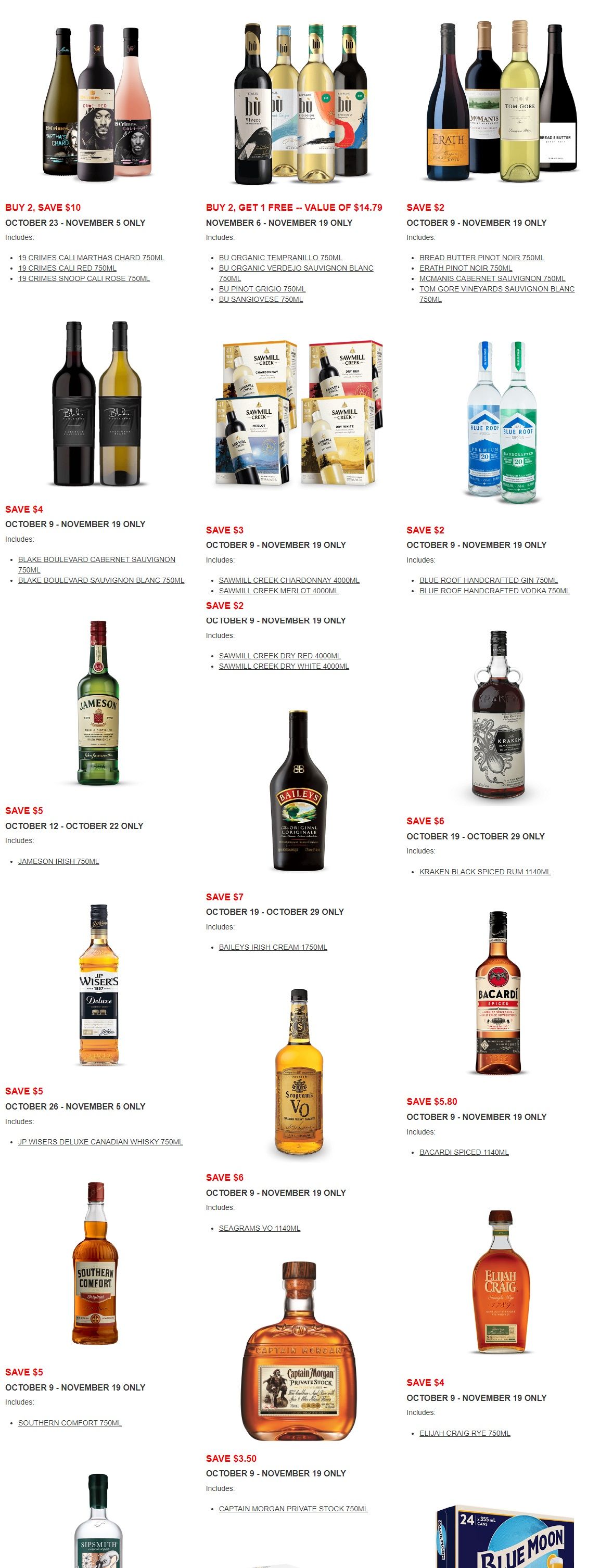 Alcool NB Liquor Flyer October 10 to November 19