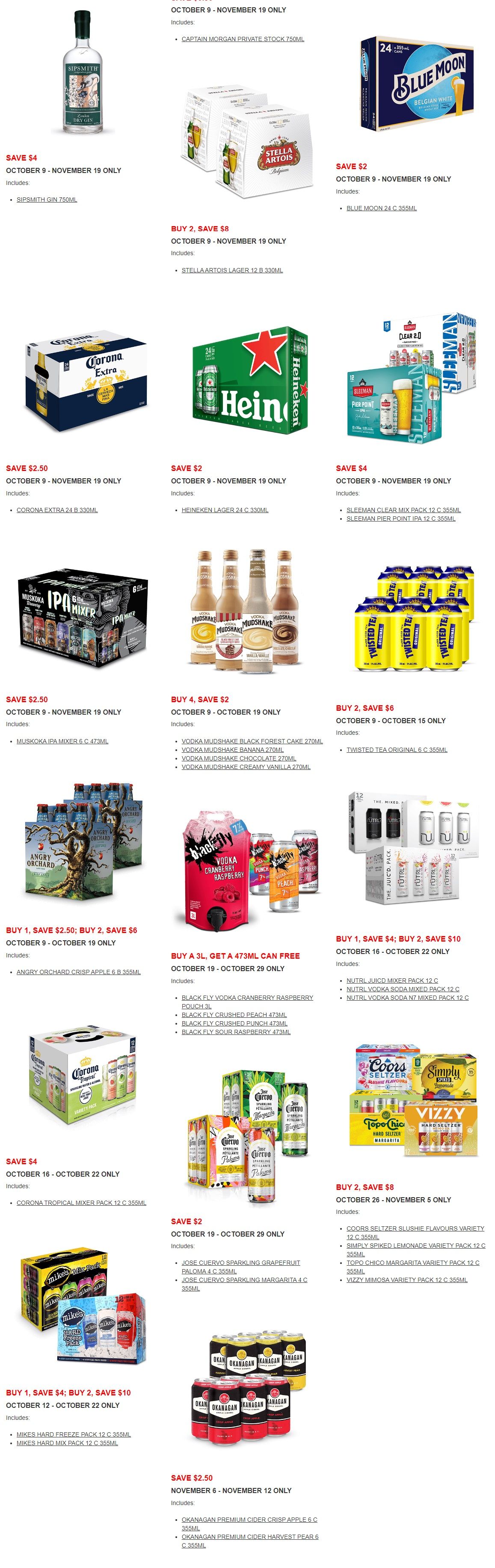 Alcool NB Liquor Flyer October 10 to November 19