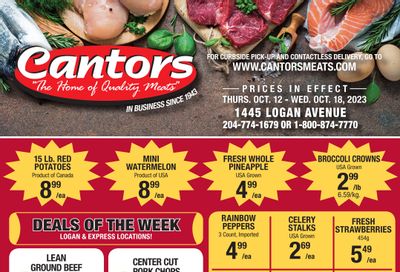Cantor's Meats Flyer October 12 to 18