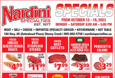 Nardini Specialties Flyer October 12 to 18