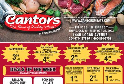 Cantor's Meats Flyer October 19 to 25
