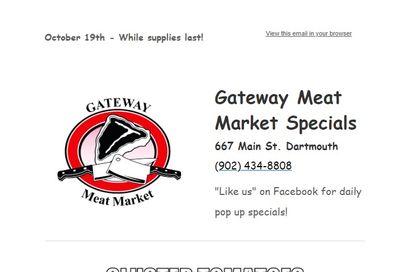 Gateway Meat Market Flyer October 19 to 25