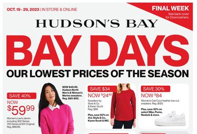 Hudson's Bay Final Week Bay Days Flyer October 19 to 29