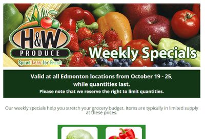 H&W Produce (Edmonton) Flyer October 19 to 25