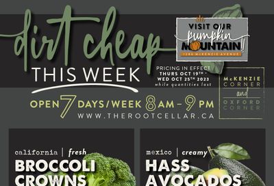 The Root Cellar Flyer October 19 to 25