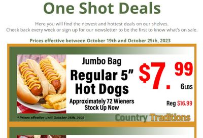 Country Traditions One-Shot Deals Flyer October 19 to 25