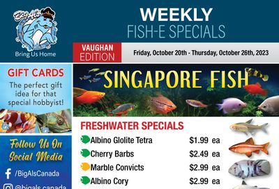 Big Al's (Vaughan) Weekly Specials October 20 to 26