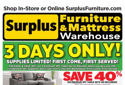 Surplus Furniture & Mattress Warehouse (Winnipeg, Brandon) Flyer October 23 to 29